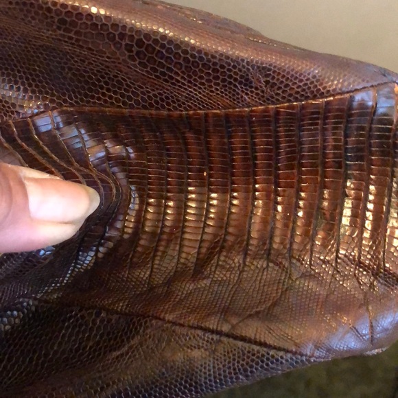 GENUINE! VINTAGE LIZARD? LEATHER HANDBAG - Picture 15 of 16